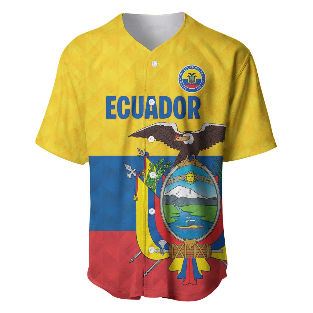 Ecuador Football Custom Baseball Jersey La Tricolor Pride - Wonder Print Shop