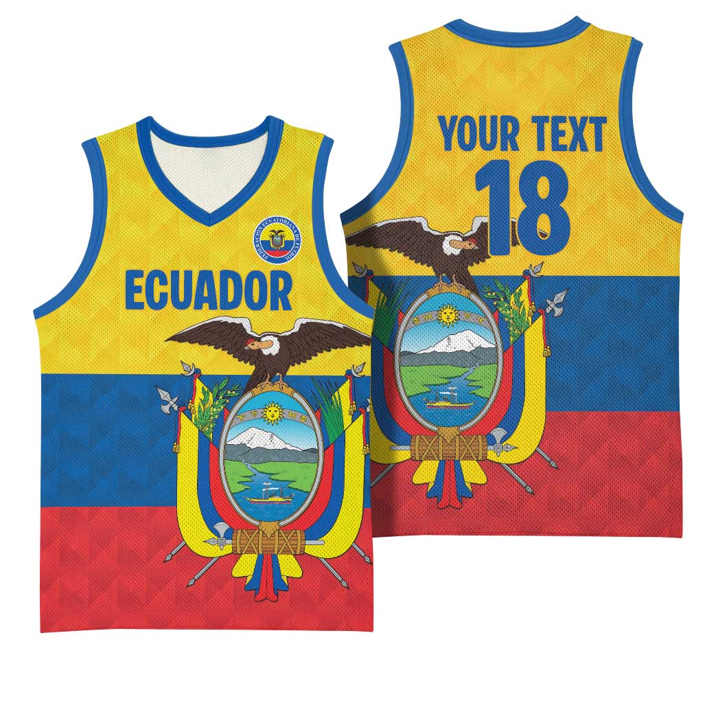 Ecuador Football Custom Basketball Jersey La Tricolor Pride - Wonder Print Shop