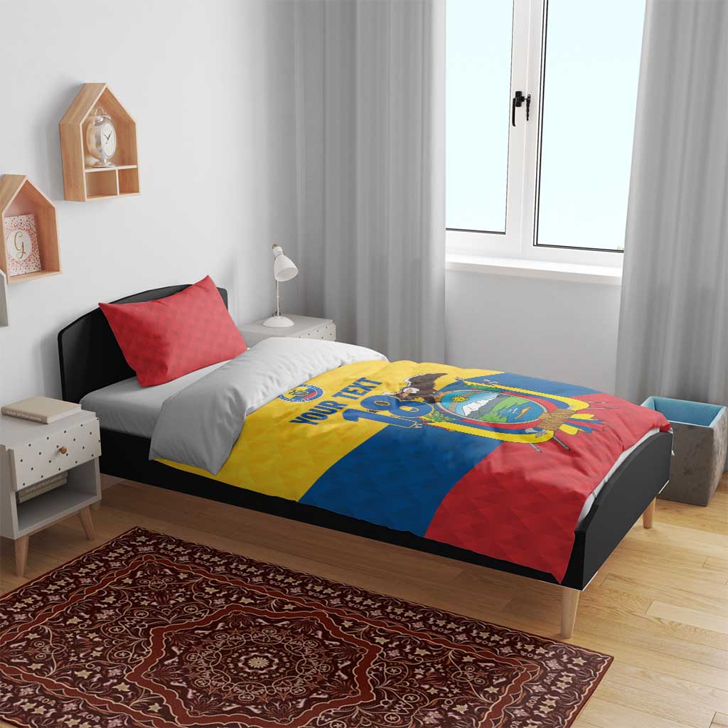 Ecuador Football Custom Bedding Set La Tricolor Pride - Wonder Print Shop