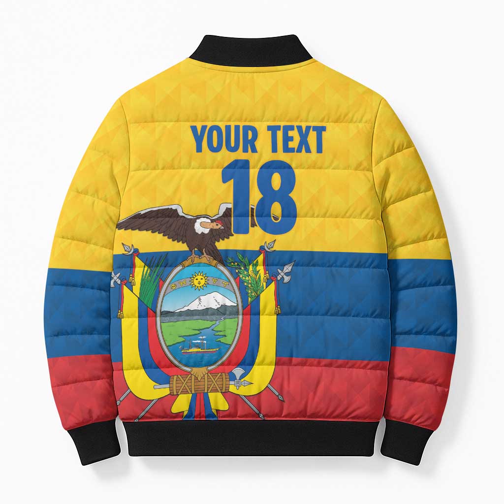 Ecuador Football Custom Bomber Puffer Jacket La Tricolor Pride - Wonder Print Shop