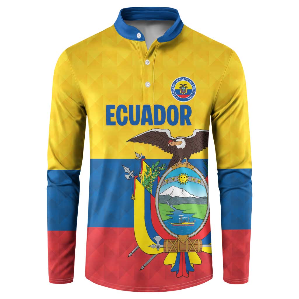 Ecuador Football Custom Button Sweatshirt La Tricolor Pride - Wonder Print Shop