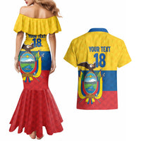 Ecuador Football Custom Couples Matching Mermaid Dress and Hawaiian Shirt La Tricolor Pride - Wonder Print Shop