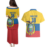 Ecuador Football Custom Couples Matching Puletasi and Hawaiian Shirt La Tricolor Pride - Wonder Print Shop