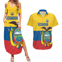 Ecuador Football Custom Couples Matching Summer Maxi Dress and Hawaiian Shirt La Tricolor Pride - Wonder Print Shop