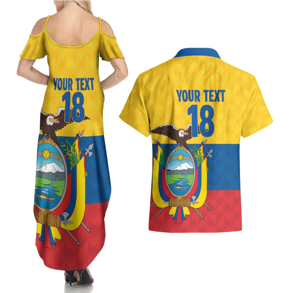 Ecuador Football Custom Couples Matching Summer Maxi Dress and Hawaiian Shirt La Tricolor Pride - Wonder Print Shop