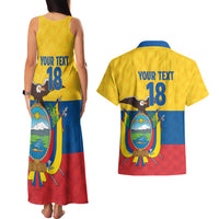 Ecuador Football Custom Couples Matching Tank Maxi Dress and Hawaiian Shirt La Tricolor Pride - Wonder Print Shop