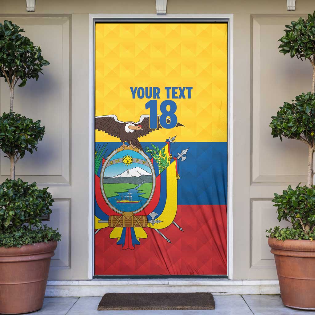 Ecuador Football Custom Door Cover La Tricolor Pride - Wonder Print Shop
