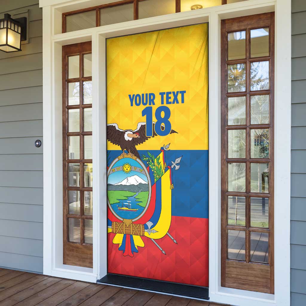 Ecuador Football Custom Door Cover La Tricolor Pride - Wonder Print Shop