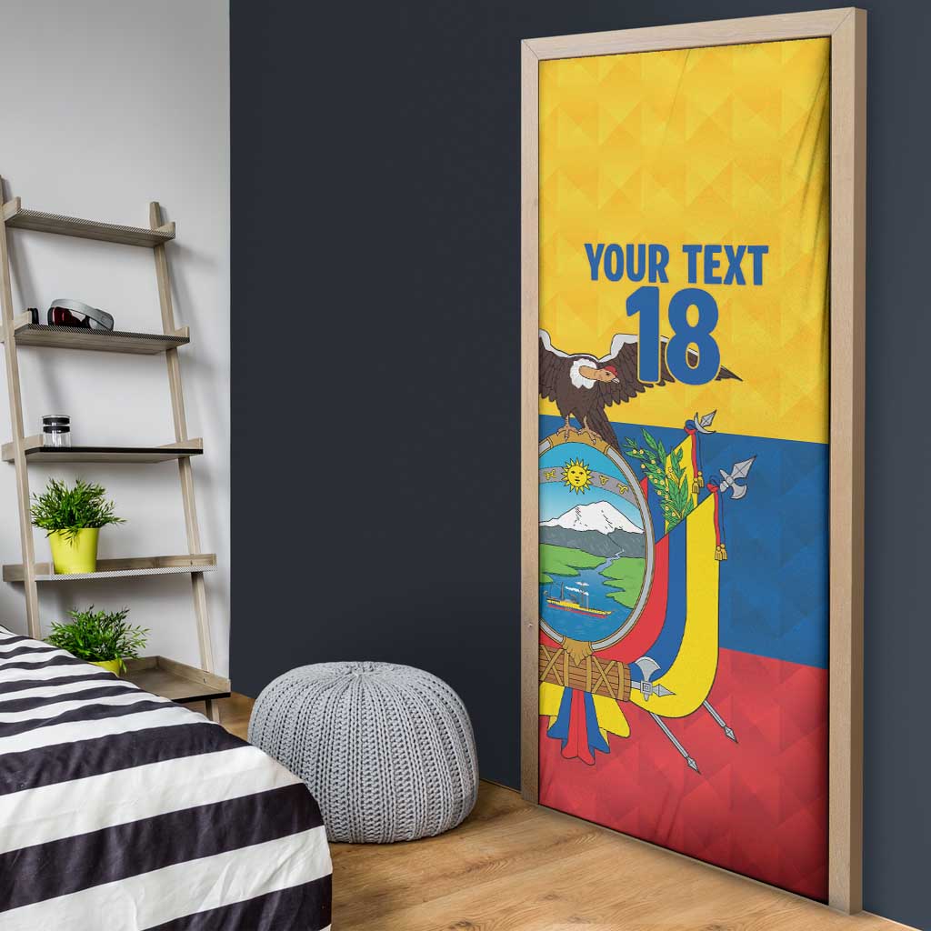 Ecuador Football Custom Door Cover La Tricolor Pride - Wonder Print Shop