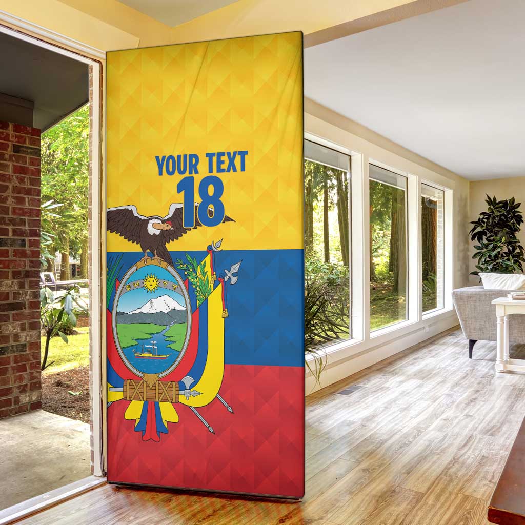 Ecuador Football Custom Door Cover La Tricolor Pride - Wonder Print Shop