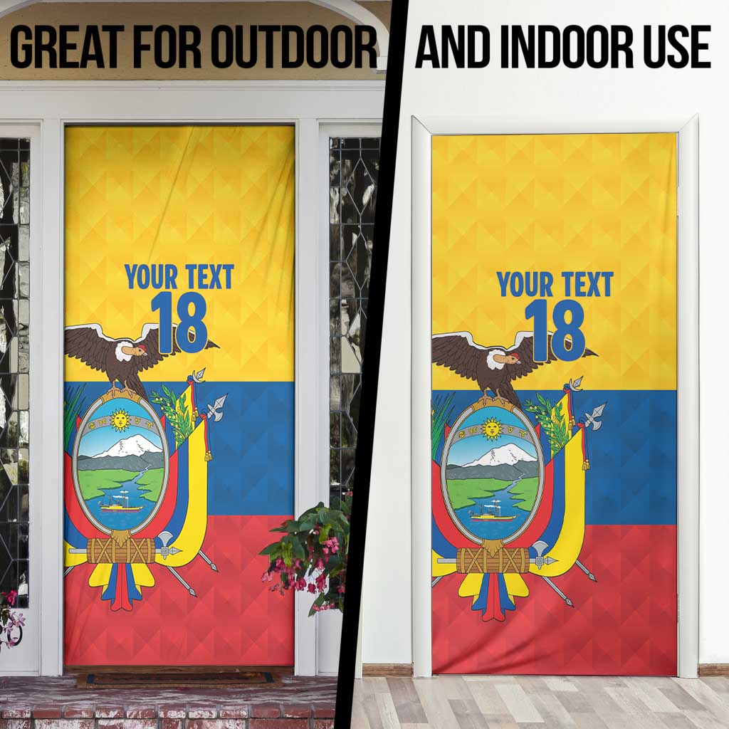 Ecuador Football Custom Door Cover La Tricolor Pride - Wonder Print Shop