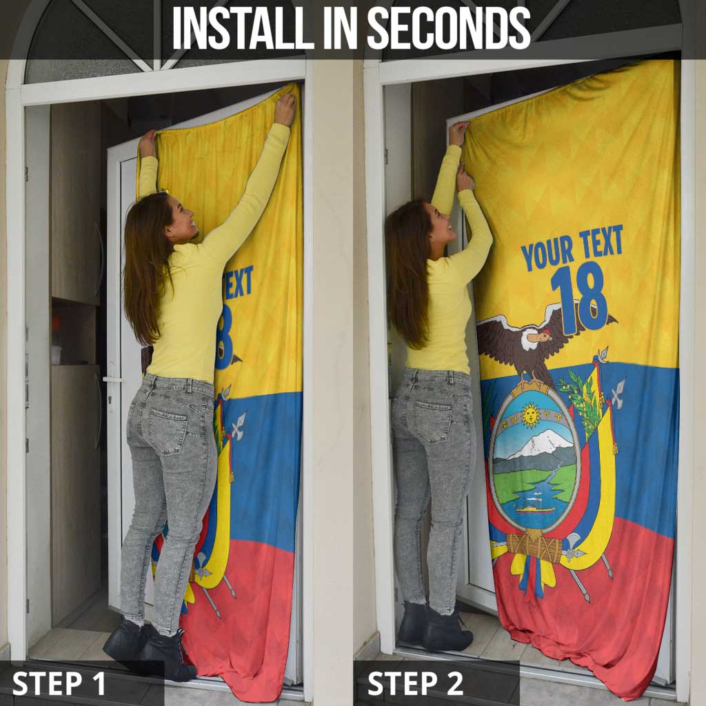 Ecuador Football Custom Door Cover La Tricolor Pride - Wonder Print Shop