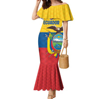 Ecuador Football Custom Family Matching Mermaid Dress and Hawaiian Shirt La Tricolor Pride - Wonder Print Shop