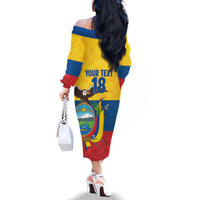 Ecuador Football Custom Family Matching Off The Shoulder Long Sleeve Dress and Hawaiian Shirt La Tricolor Pride - Wonder Print Shop