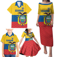 Ecuador Football Custom Family Matching Puletasi and Hawaiian Shirt La Tricolor Pride - Wonder Print Shop
