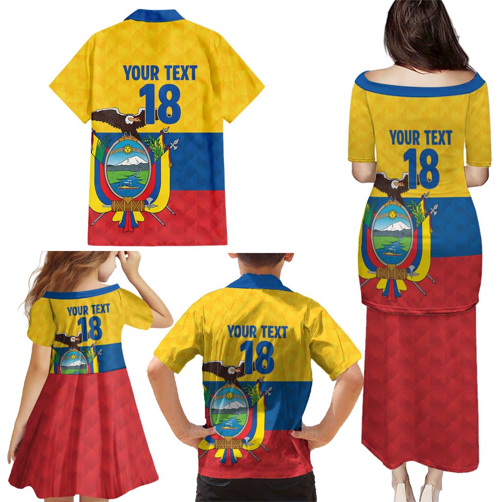Ecuador Football Custom Family Matching Puletasi and Hawaiian Shirt La Tricolor Pride - Wonder Print Shop