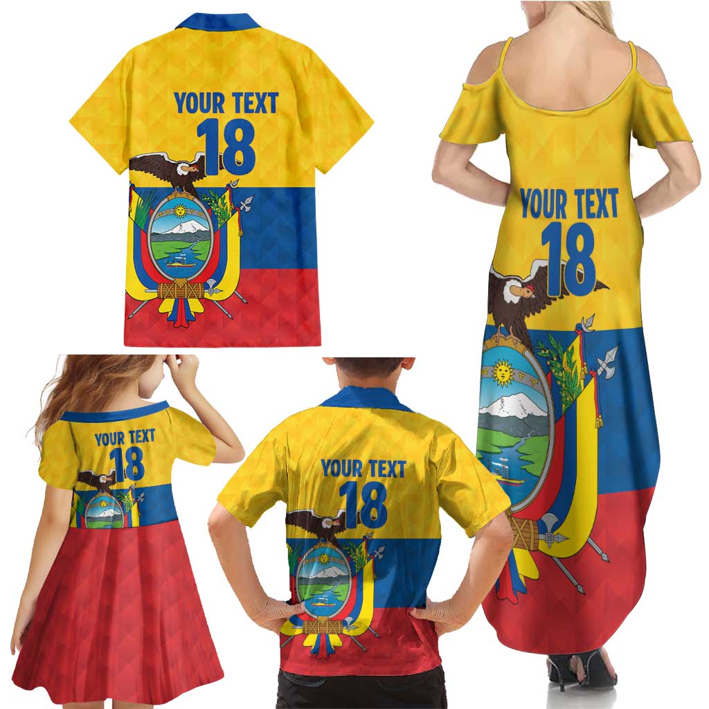 Ecuador Football Custom Family Matching Summer Maxi Dress and Hawaiian Shirt La Tricolor Pride - Wonder Print Shop