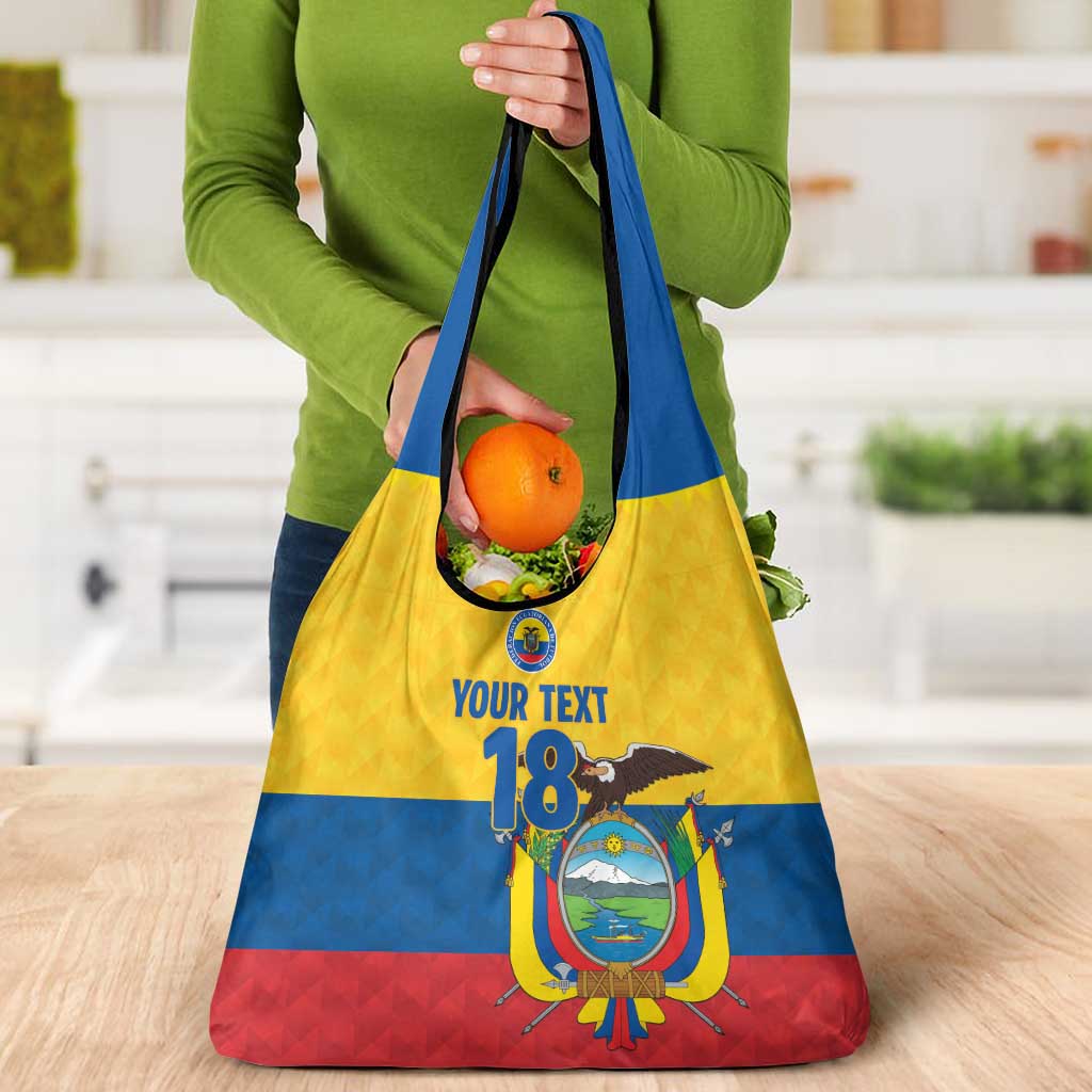 Ecuador Football Custom Grocery Bag La Tricolor Pride - Wonder Print Shop