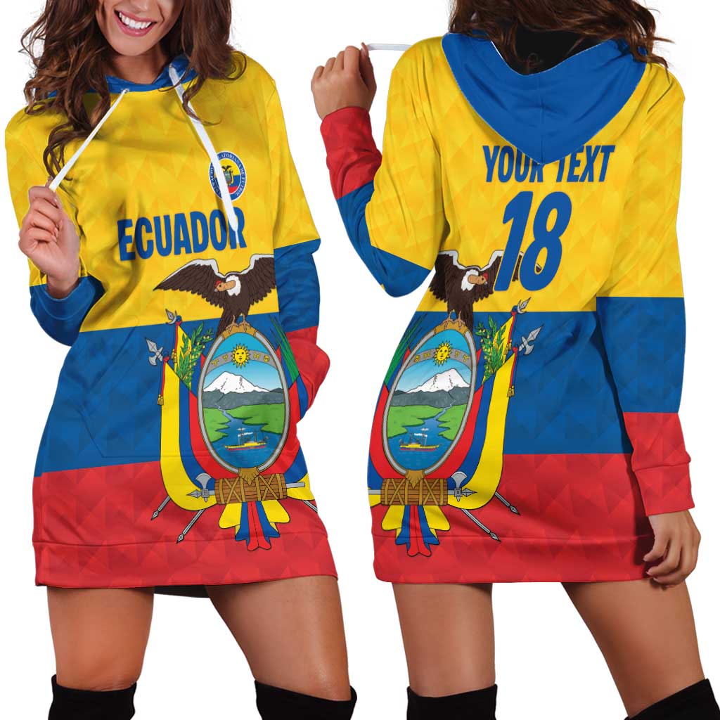 Ecuador Football Custom Hoodie Dress La Tricolor Pride - Wonder Print Shop