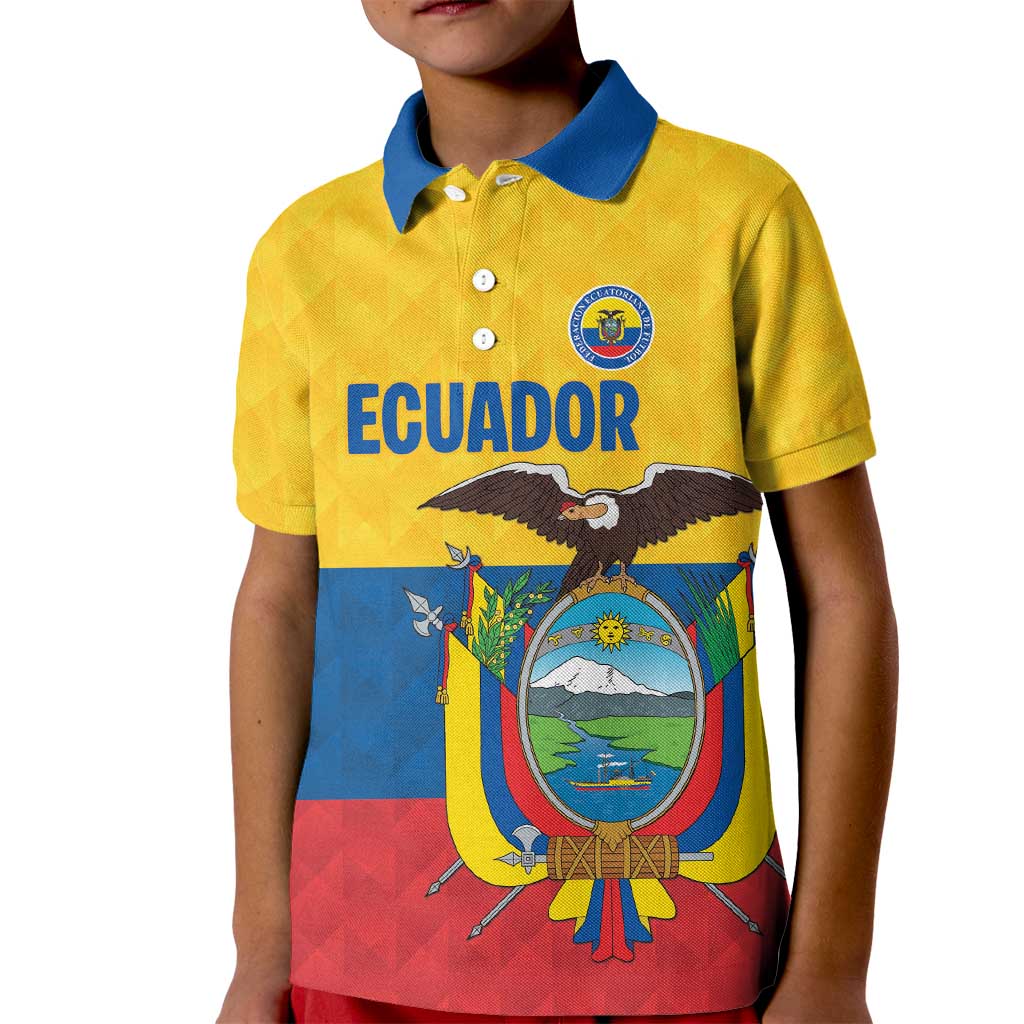 Ecuador Football Custom Kid Polo Shirt La Tricolor Pride - Wonder Print Shop
