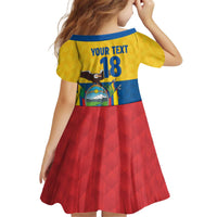 Ecuador Football Custom Kid Short Sleeve Dress La Tricolor Pride - Wonder Print Shop