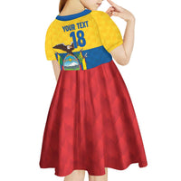 Ecuador Football Custom Kid Short Sleeve Dress La Tricolor Pride - Wonder Print Shop