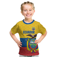 Ecuador Football Custom Kid T Shirt La Tricolor Pride - Wonder Print Shop