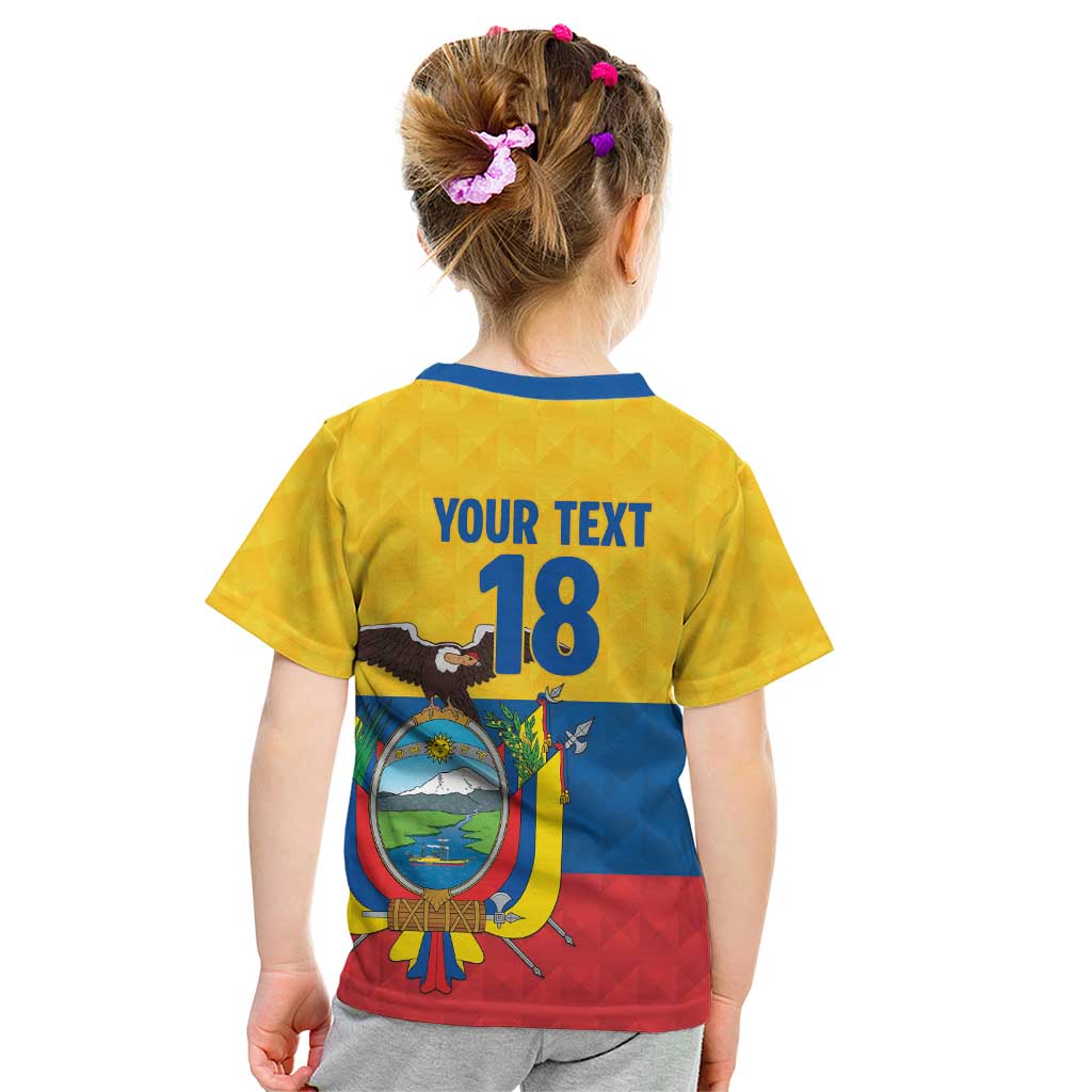 Ecuador Football Custom Kid T Shirt La Tricolor Pride - Wonder Print Shop