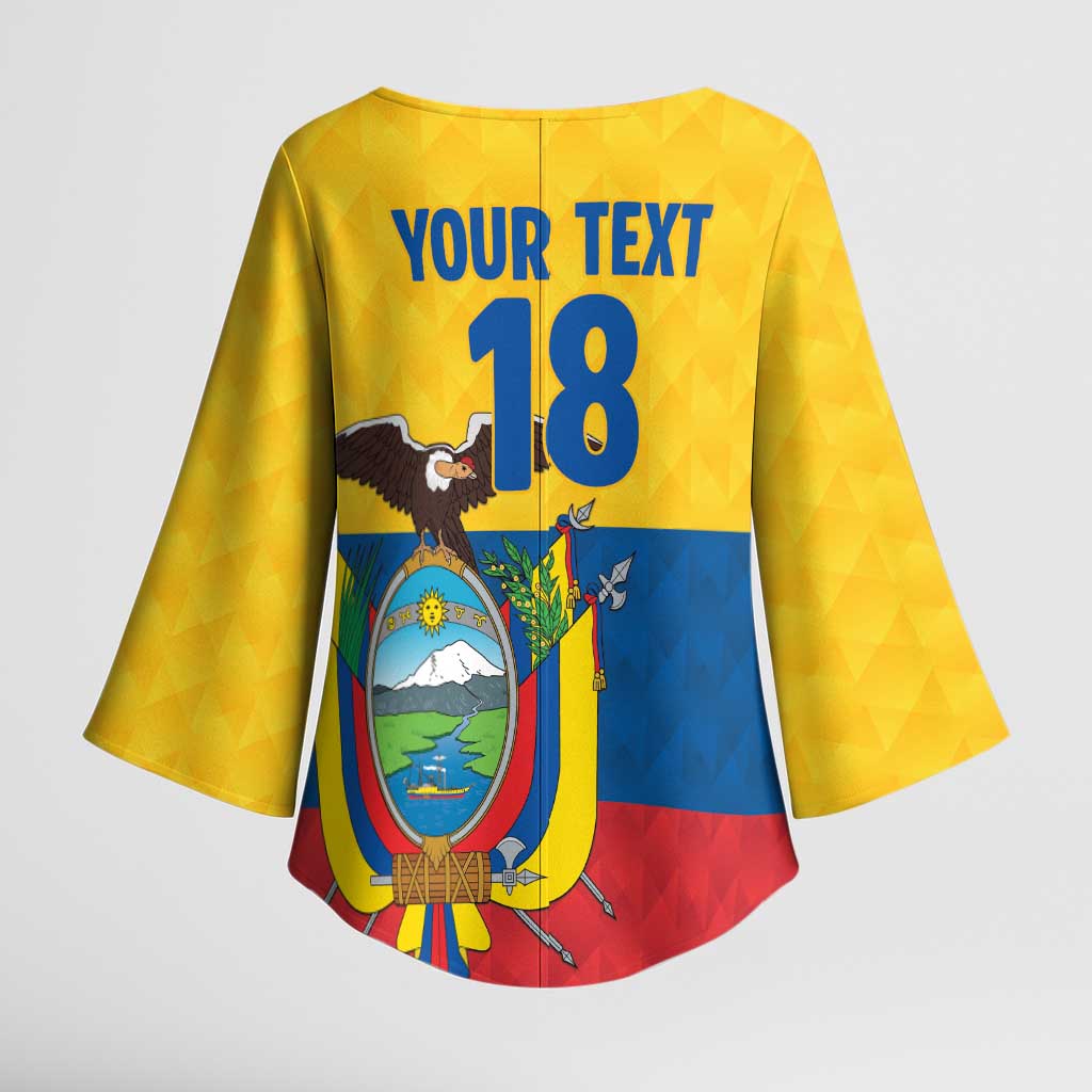 Ecuador Football Custom Kimono Sleeve Blouse La Tricolor Pride - Wonder Print Shop