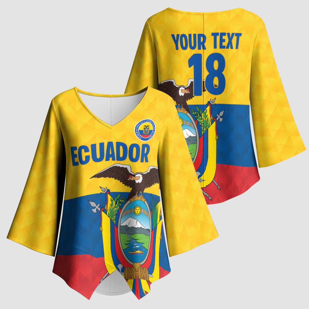 Ecuador Football Custom Kimono Sleeve Blouse La Tricolor Pride - Wonder Print Shop