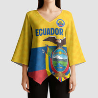 Ecuador Football Custom Kimono Sleeve Blouse La Tricolor Pride - Wonder Print Shop