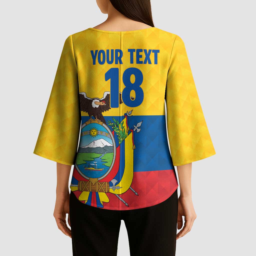 Ecuador Football Custom Kimono Sleeve Blouse La Tricolor Pride - Wonder Print Shop