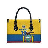 Ecuador Football Custom Leather Bag La Tricolor Pride - Wonder Print Shop