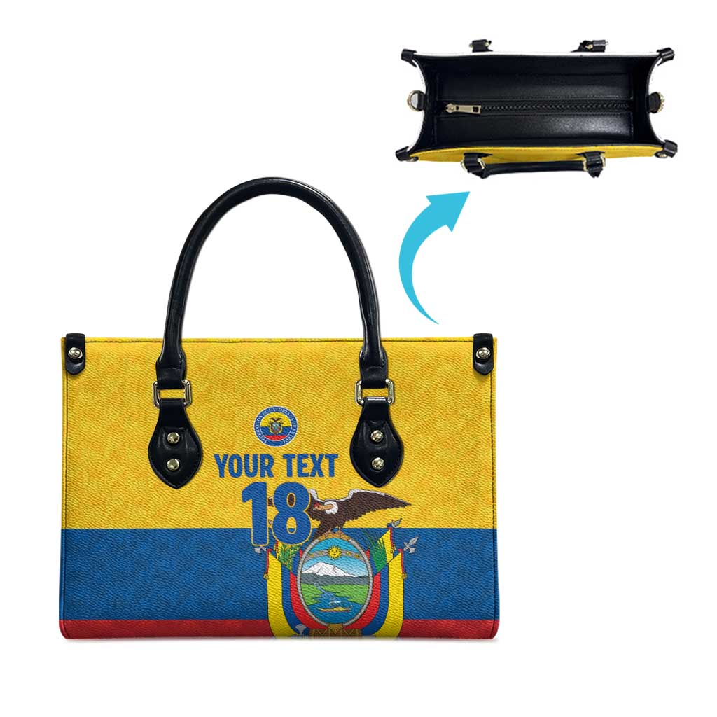 Ecuador Football Custom Leather Bag La Tricolor Pride - Wonder Print Shop