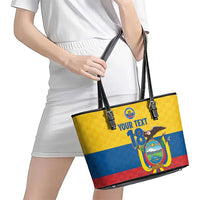 Ecuador Football Custom Leather Tote Bag La Tricolor Pride - Wonder Print Shop