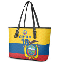 Ecuador Football Custom Leather Tote Bag La Tricolor Pride - Wonder Print Shop