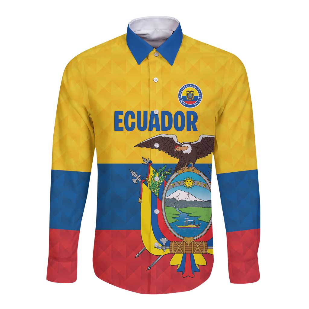 Ecuador Football Custom Long Sleeve Button Shirt La Tricolor Pride - Wonder Print Shop