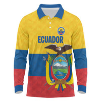 Ecuador Football Custom Long Sleeve Polo Shirt La Tricolor Pride - Wonder Print Shop