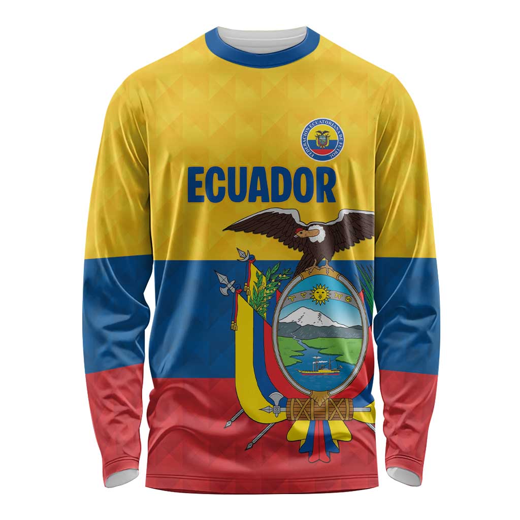 Ecuador Football Custom Long Sleeve Shirt La Tricolor Pride - Wonder Print Shop