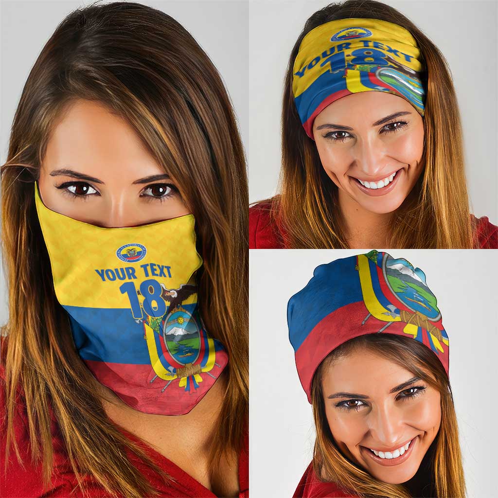 Ecuador Football Custom Neck Gaiter La Tricolor Pride - Wonder Print Shop