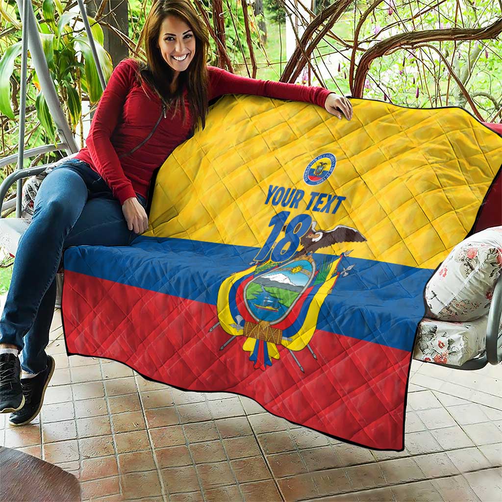 Ecuador Football Custom Quilt La Tricolor Pride - Wonder Print Shop