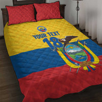 Ecuador Football Custom Quilt Bed Set La Tricolor Pride - Wonder Print Shop