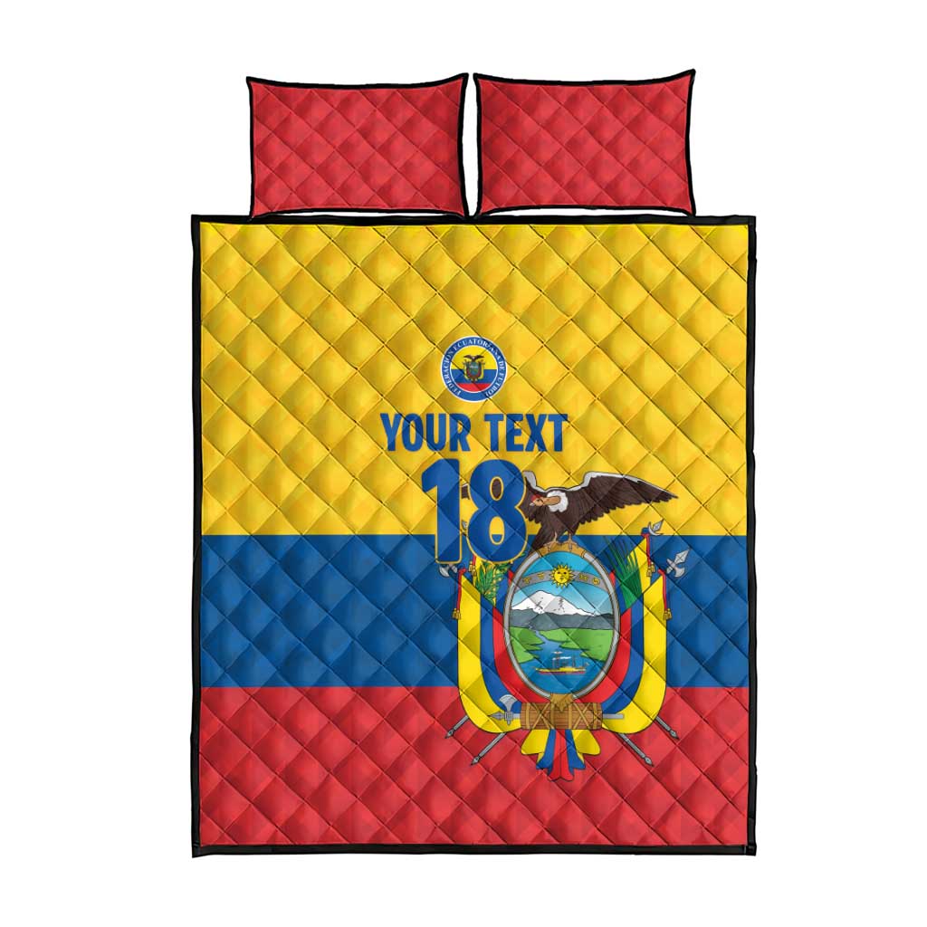 Ecuador Football Custom Quilt Bed Set La Tricolor Pride - Wonder Print Shop