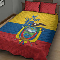 Ecuador Football Custom Quilt Bed Set La Tricolor Pride - Wonder Print Shop