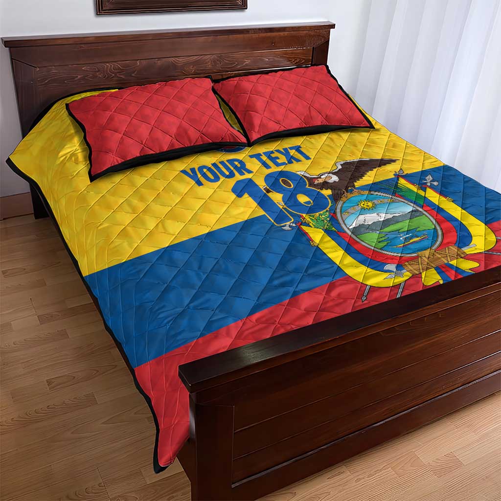Ecuador Football Custom Quilt Bed Set La Tricolor Pride - Wonder Print Shop