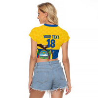 Ecuador Football Custom Raglan Cropped T Shirt La Tricolor Pride - Wonder Print Shop