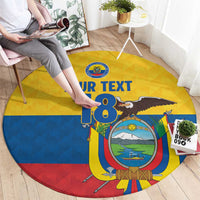 Ecuador Football Custom Round Carpet La Tricolor Pride - Wonder Print Shop