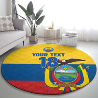 Ecuador Football Custom Round Carpet La Tricolor Pride - Wonder Print Shop