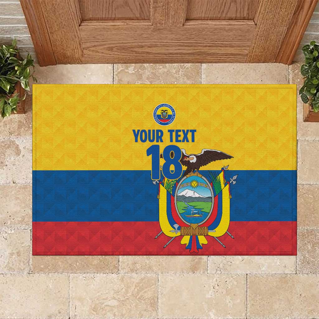 Ecuador Football Custom Rubber Doormat La Tricolor Pride - Wonder Print Shop