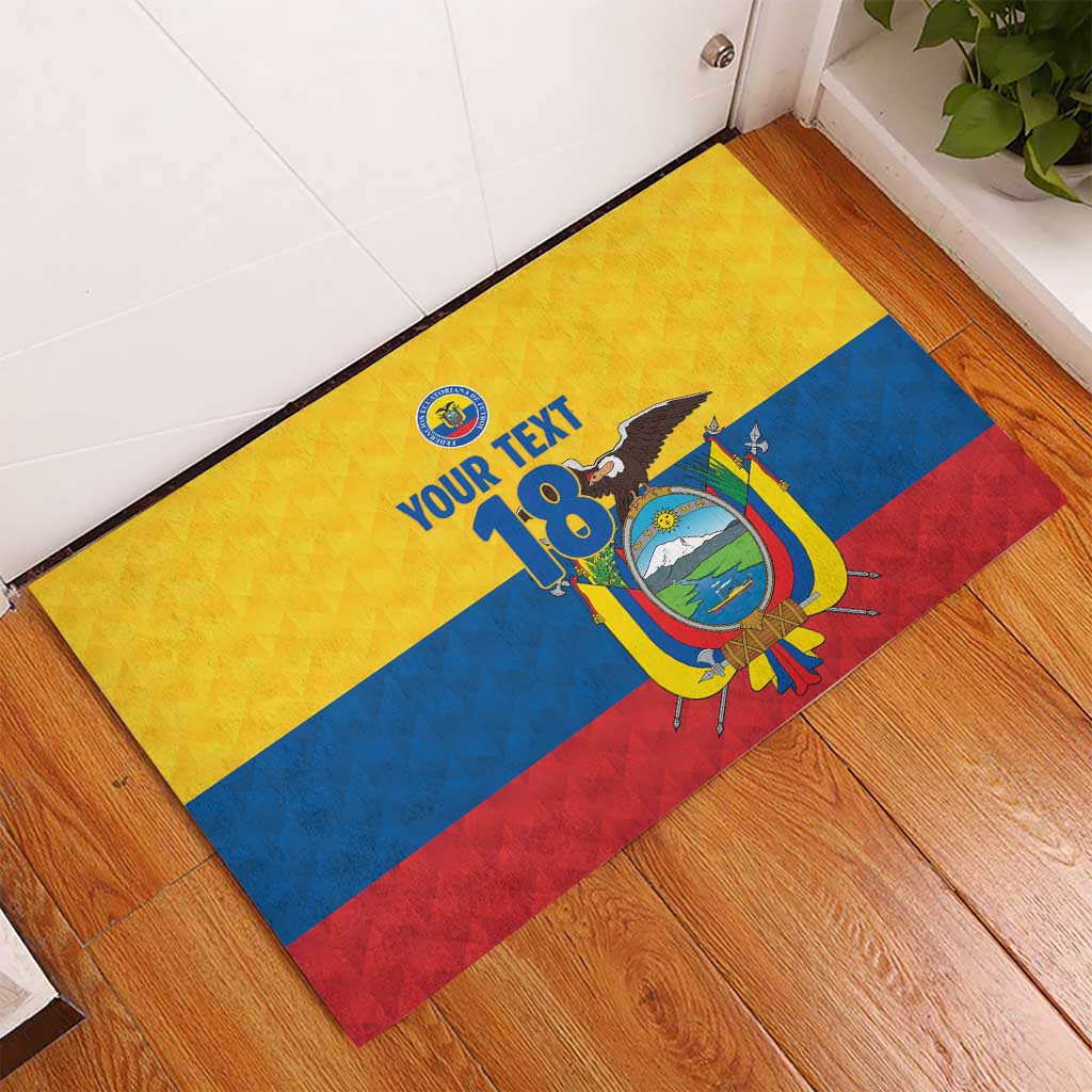 Ecuador Football Custom Rubber Doormat La Tricolor Pride - Wonder Print Shop